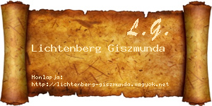 Lichtenberg Giszmunda névjegykártya
